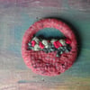 large brown basket brooch