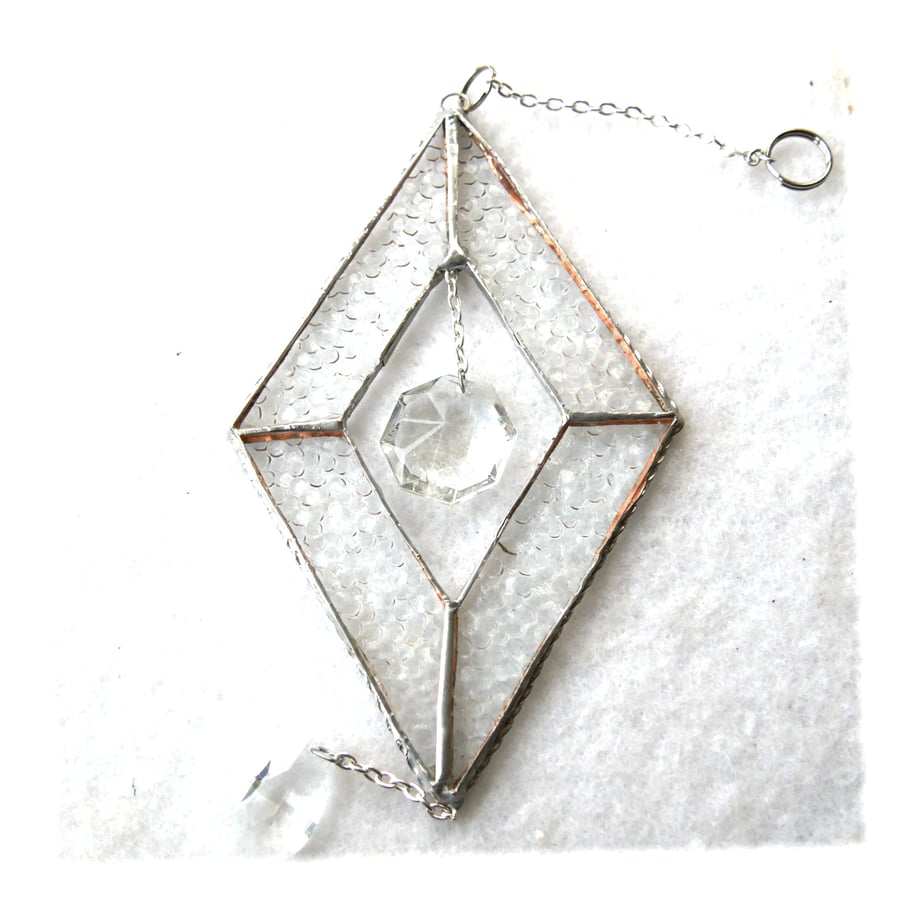 Diamond Wedding Stained Glass Suncatcher 60th Anniversary Handmade