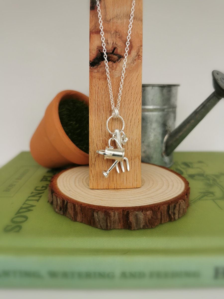 Garden Charm Necklace, Gift for Florist, Allotment Jewellery