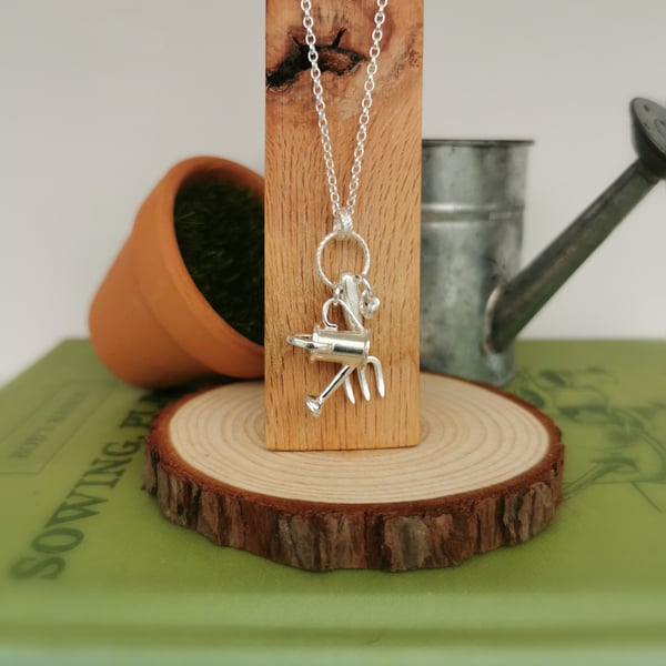 Garden Charm Necklace, Gift for Florist, Allotment Jewellery