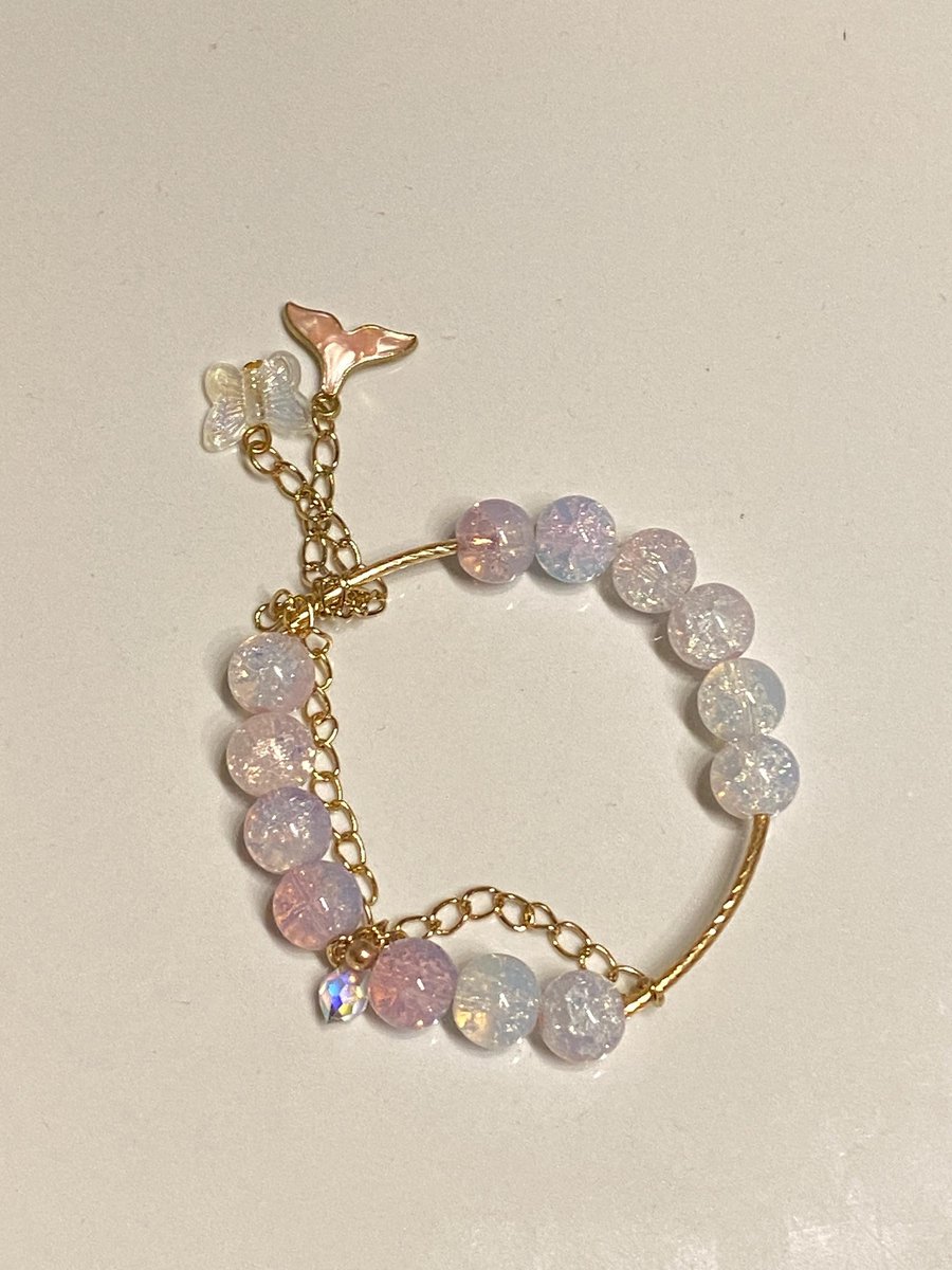 Handmade Glass Beaded Strech Bracelets Elasticated Crackle Beads 