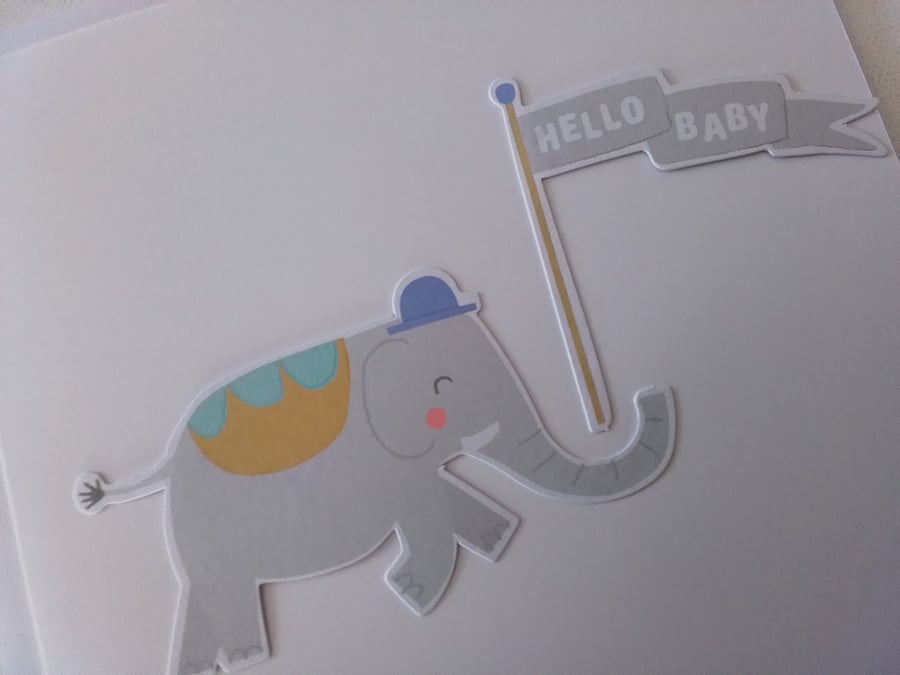 New baby card.  Elephant. Ref 311