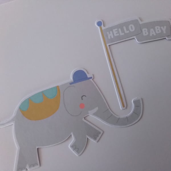 New baby card.  Elephant. Ref 311