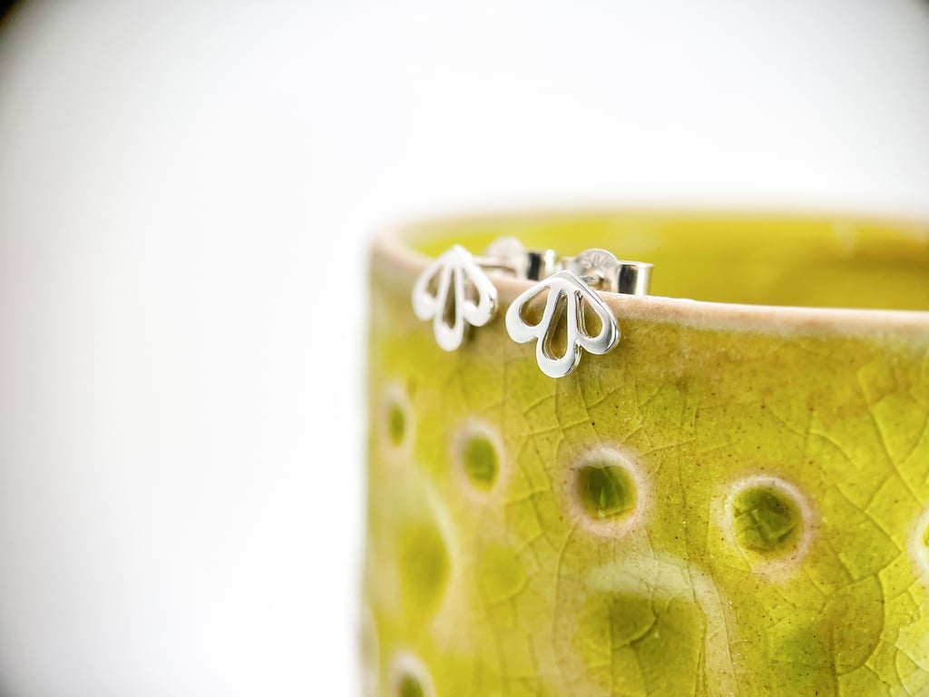 Blooming Blossom Sterling Silver Small Stud Earrings