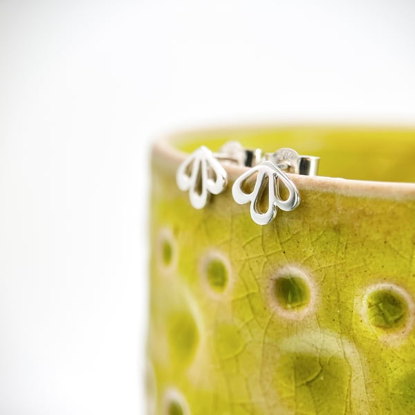 Blooming Blossom Sterling Silver Small Stud Earrings