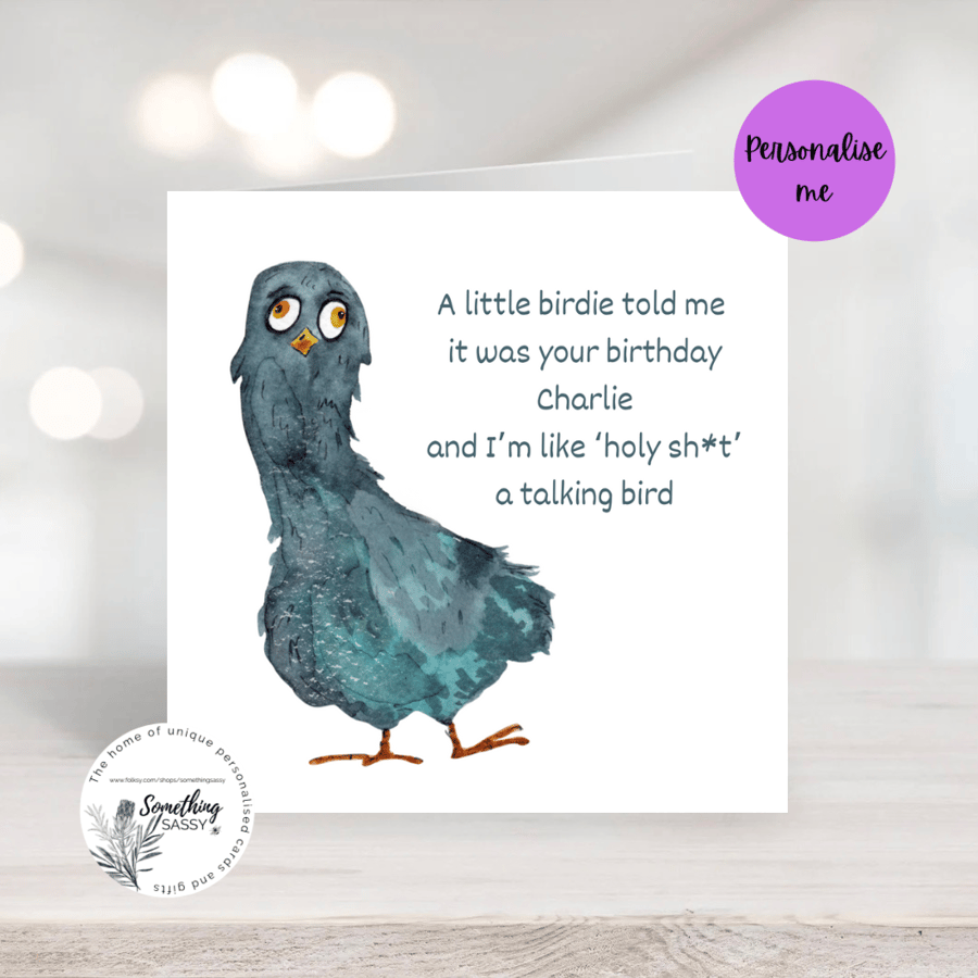 Funny personalised birthday card for male and f... Folksy