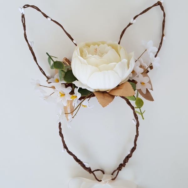 Easter bunny ears headband, birthday headband, photo shoot hair accessory, 