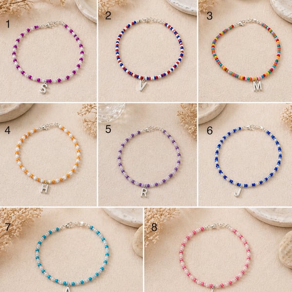 Personalised Seed Bead Anklets
