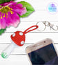 Crochet red toadstool, mushroom decoration, bag charm. Toadstool keyring. - Image 1