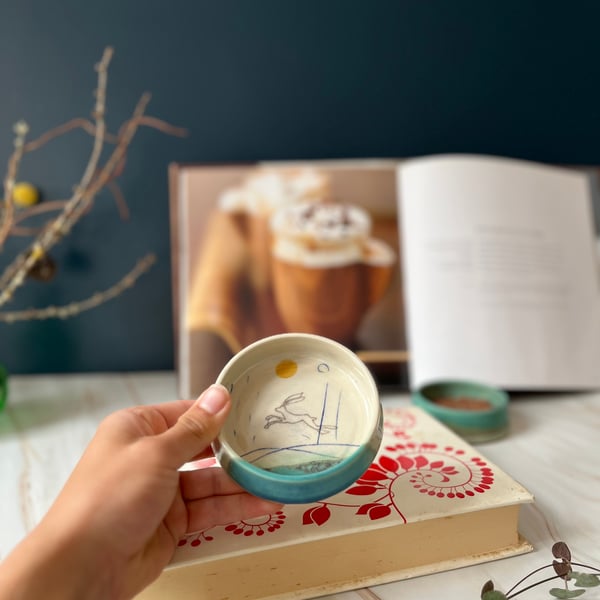 A Ceramic small dip bowl - Hare - 83 - Summer Studio Sale 