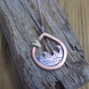 Reserved for Abi Bersey - Copper and silver 'dreaming of the sea' pendant 
