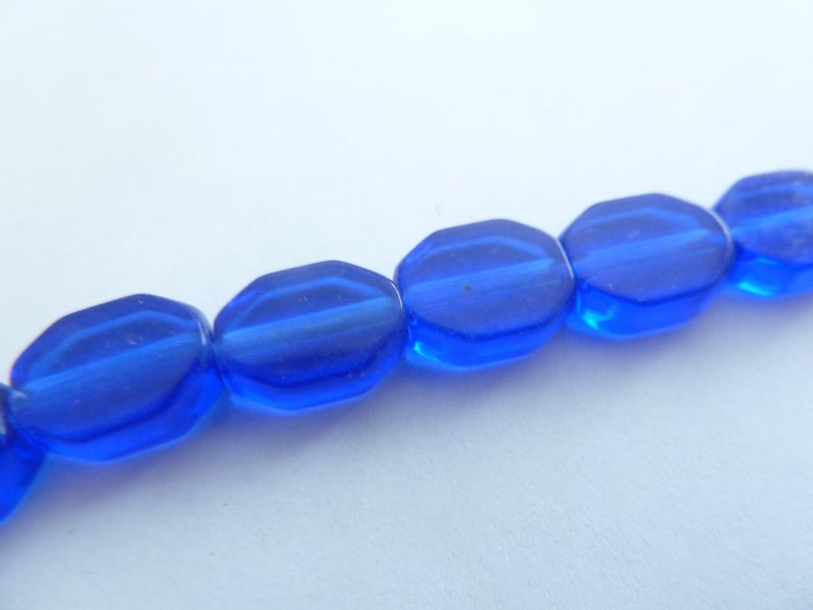 HALF PRICE blue octagon glass beads