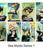 Lady Of The Sea ACEO Miniature Portrait Art Ocean Coastal Aesthetic Artwork - Image 3