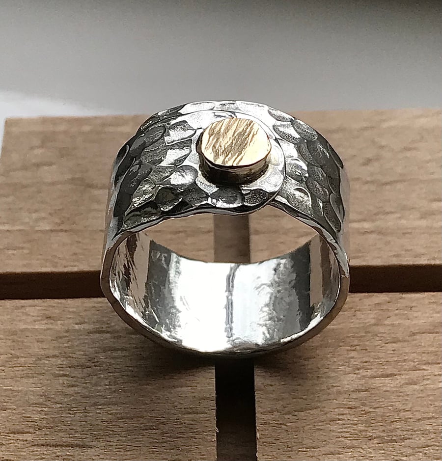 Sterling Silver and Gold Modern Signet Ring