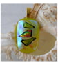 Yellow Dichroic Glass Pendant 149 Gold Triangle with gold plated chain - Image 5