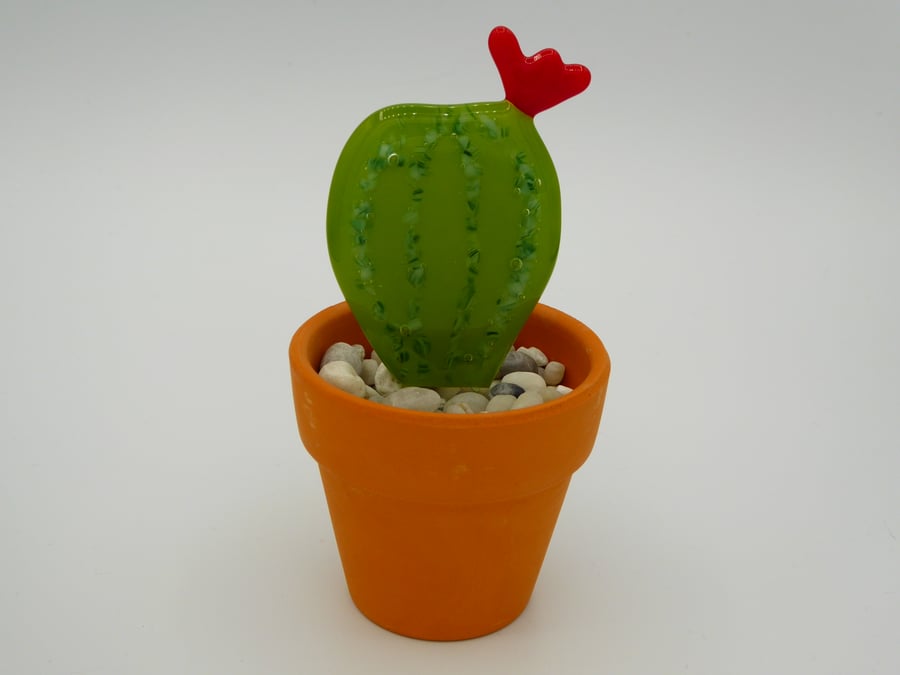 Fused Glass Succulent - Red