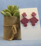Textured Fan Statement Earrings - Image 3