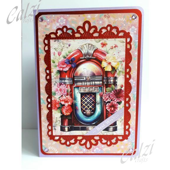 Floral Juke Box Birthday Card
