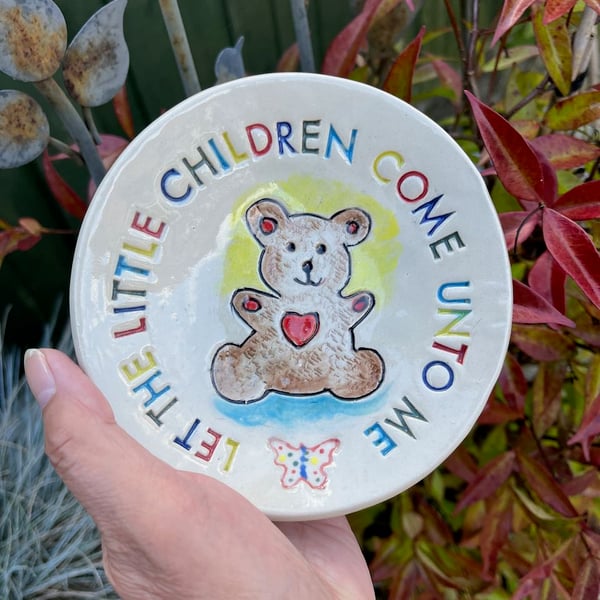 Ceramic Plate - Let the Little Children Come Unto Me