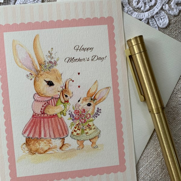 Mother's Day Bunny - Blank Card
