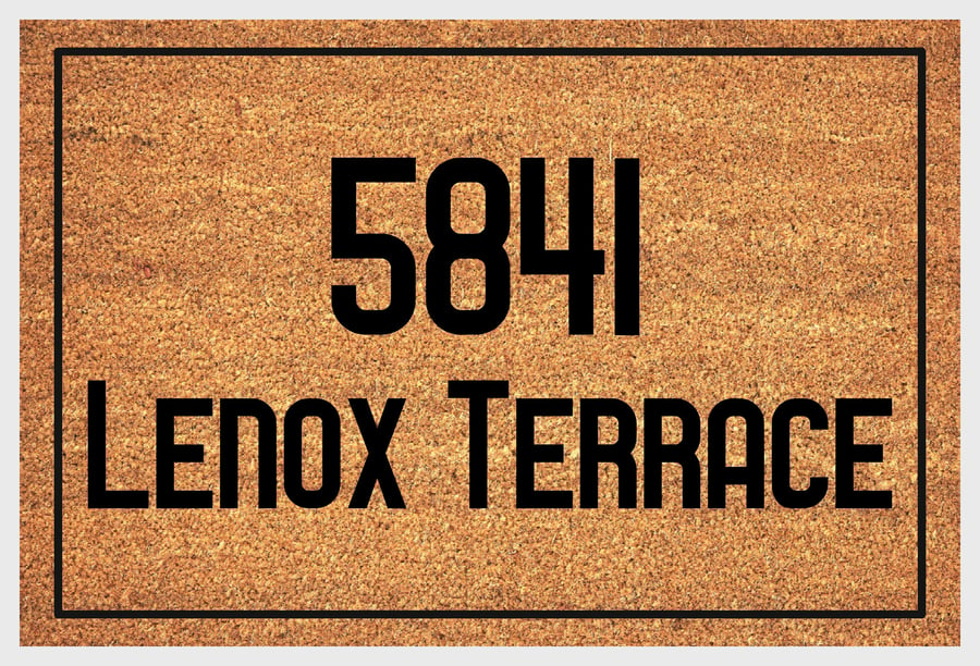 Address Door Mat - Personalised Street Number Welcome Mat - 3 Sizes