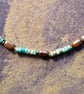 Mens Blue Quartzite & Bronzite Gemstone Beaded Necklace 18 Inch - Image 5