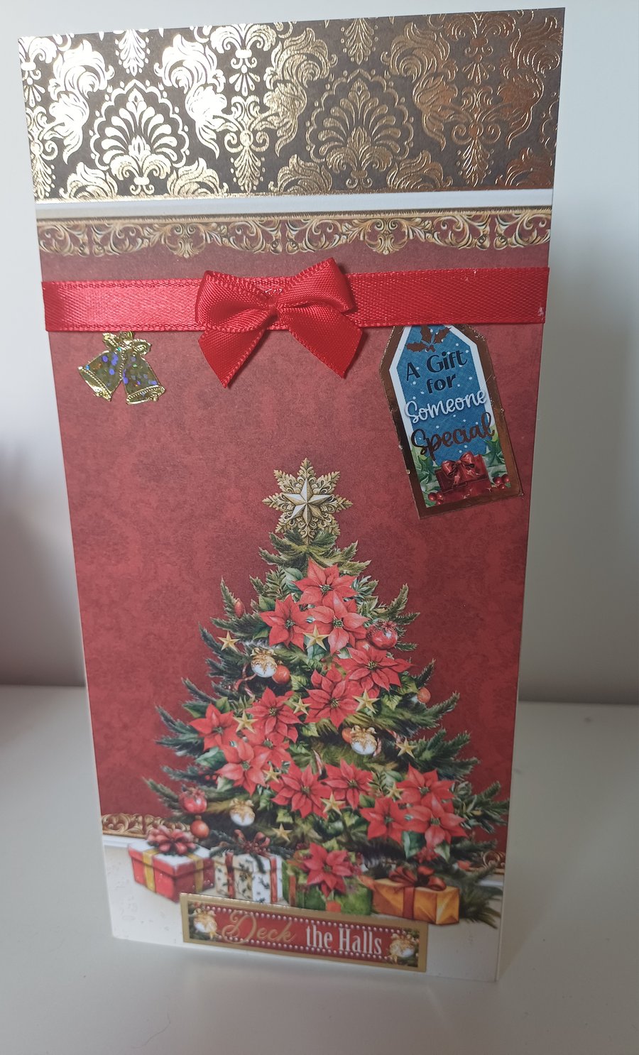 Individual christmas card in christmas tree theme