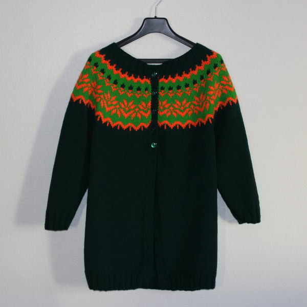 Women's fair isle Cardigan, with yoke design. '' Customer order ''