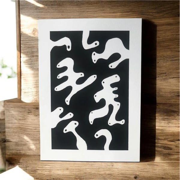 Blob 2 Monochrome Abstract Art Ink Painting