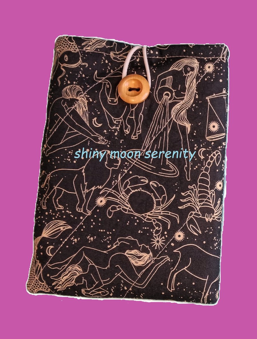 Zodiac Signs, In Cream on Black background