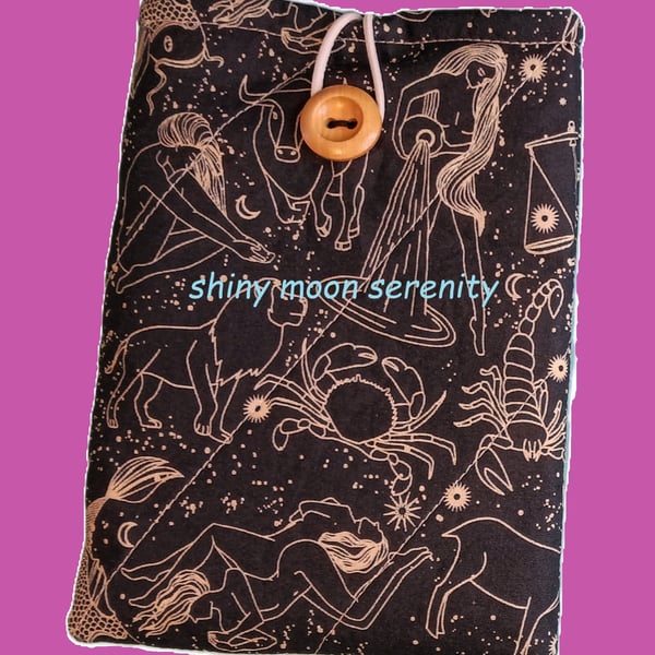 Zodiac Signs, In Cream on Black background