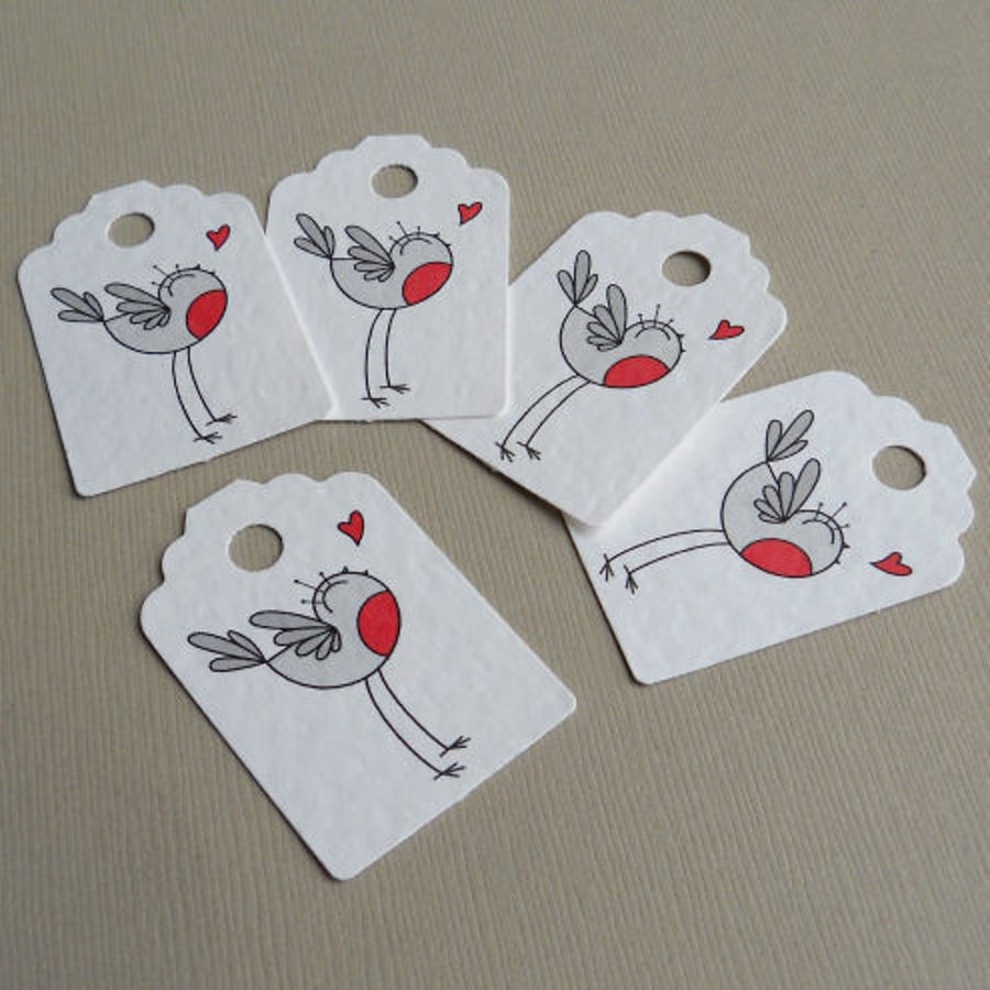 happy robin gift tags