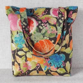 Tote bag, shopping bag, fruit & floral.
