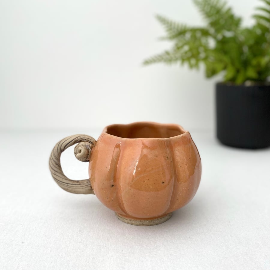Natural Seems Handmade Pumpkin Mug, Stylish Halloween Mug