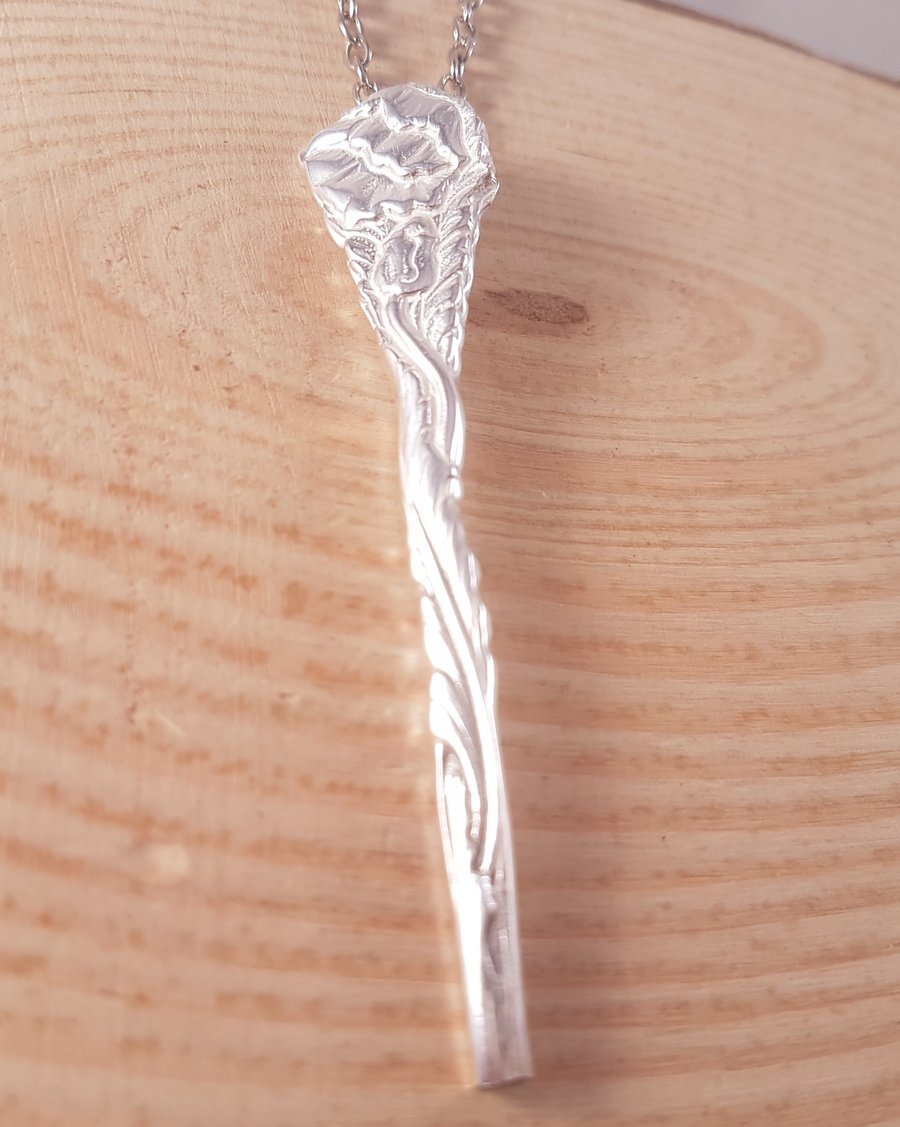 Upcycled Silver Plated Peony Spoon Handle Necklace SPN021803