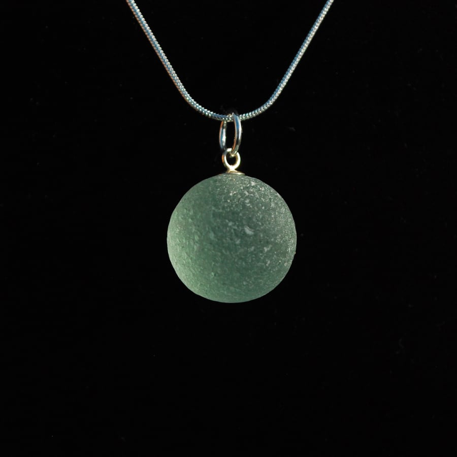 Sea glass marble pendant