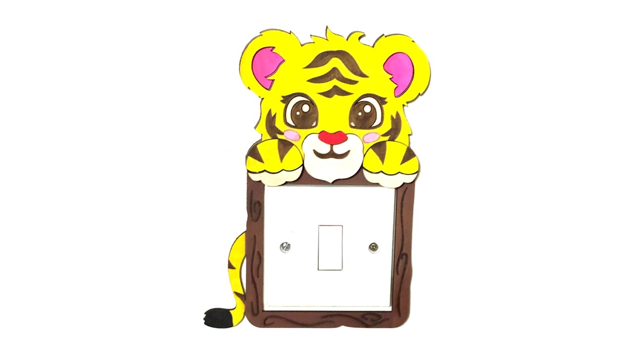 UK light Switch surround - Baby Tiger Jungle animal