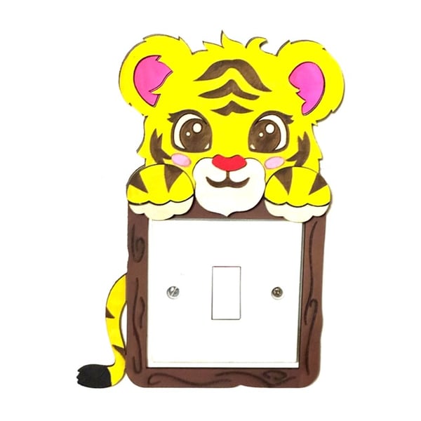 UK light Switch surround - Baby Tiger Jungle animal