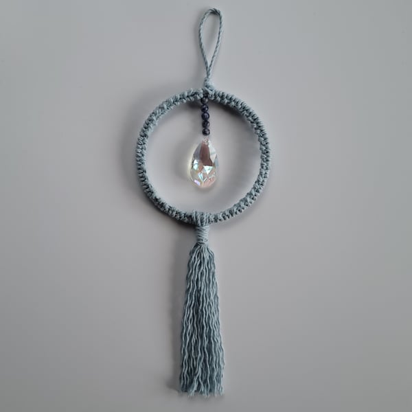 Sodalite Suncatcher – Handmade Crystal Light Catcher for Clarity – Home Gift