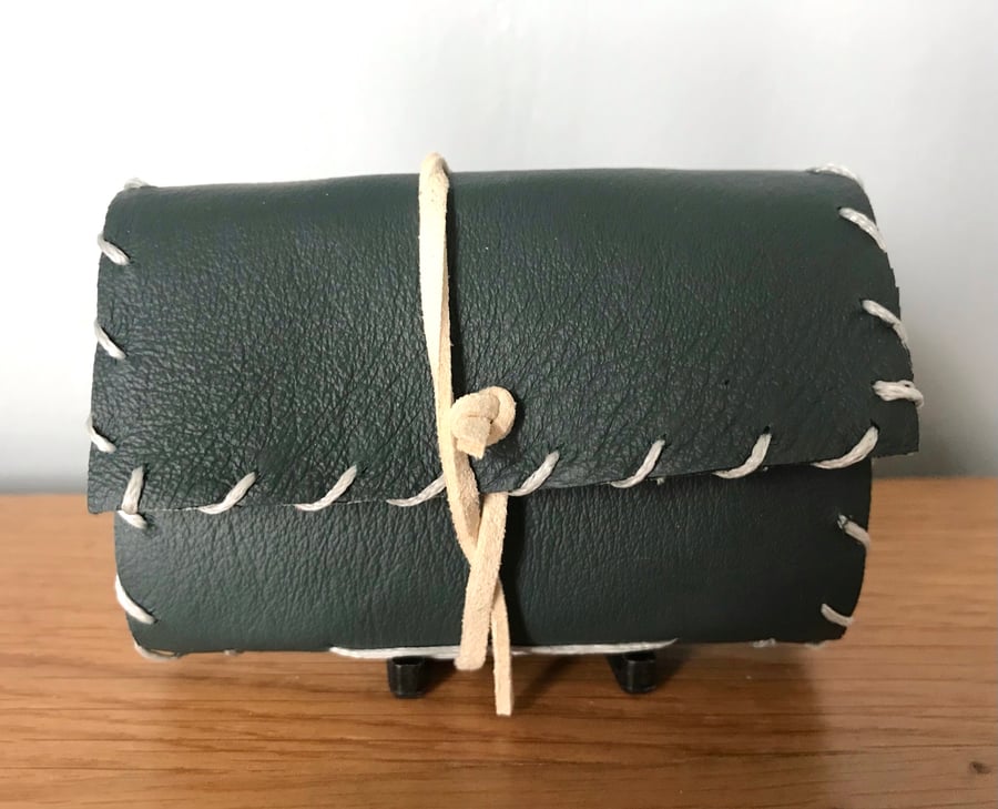 Miniature Green Handmade Leather notebook 