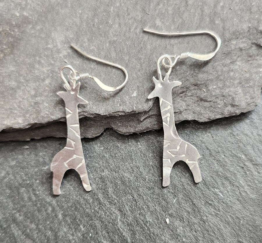 Giraffe earrings in sterling silver