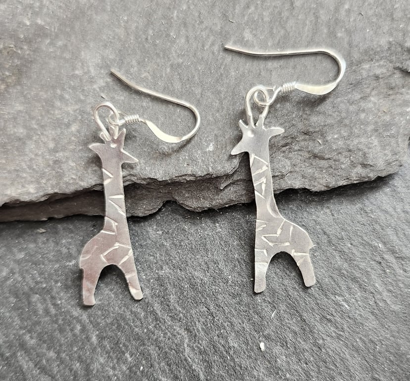 Giraffe earrings in sterling silver