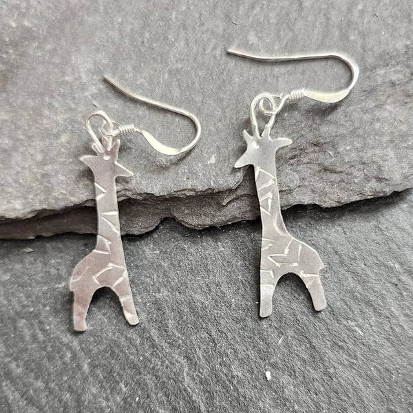 Giraffe earrings in sterling silver