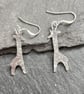 Giraffe earrings in sterling silver
