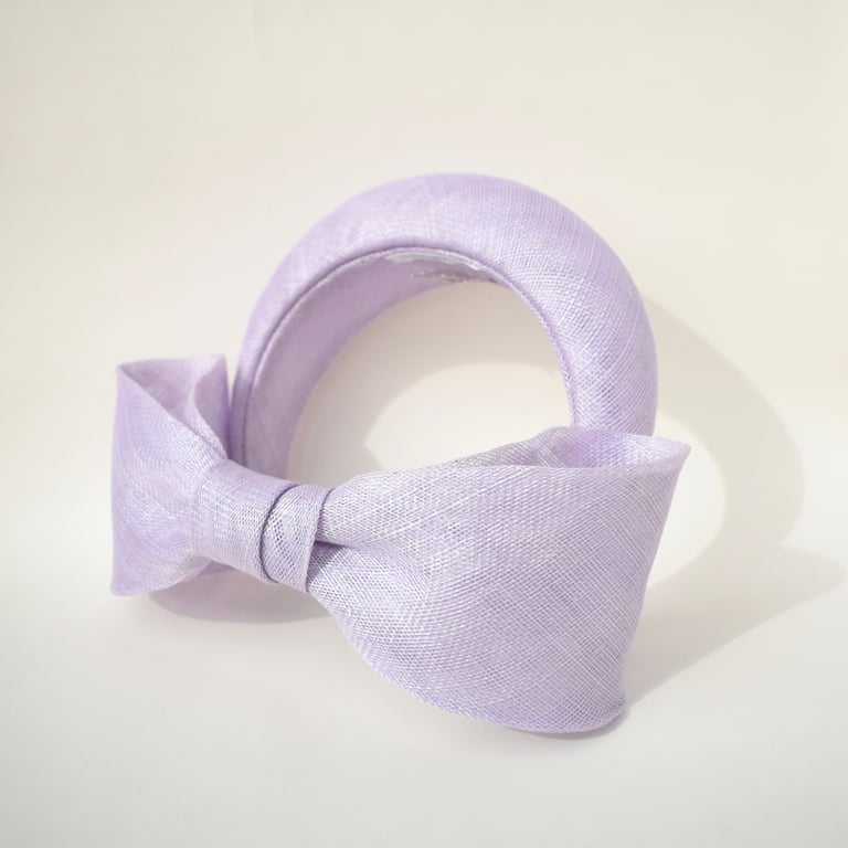 Lilac Fascinator Headband with Bow for Weddings, Ascot, Race Day, Occasions