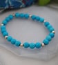 Turquoise & silver bead bracelet-beach & surfer style - Image 2