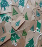 SALE - Happy Trees - lino cut hand printed Christmas gift tags - Image 3