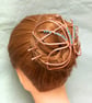 Swarovski light blue Butterfly copper hair bun holder,silver hair bun slide - Image 5