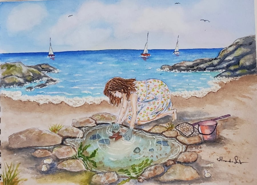 Seaside Treasures- Nostalgic Seaside Print 300gsm A4
