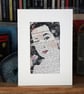 Small Art Gel Plate Print One of a kind Mounted - Image 3